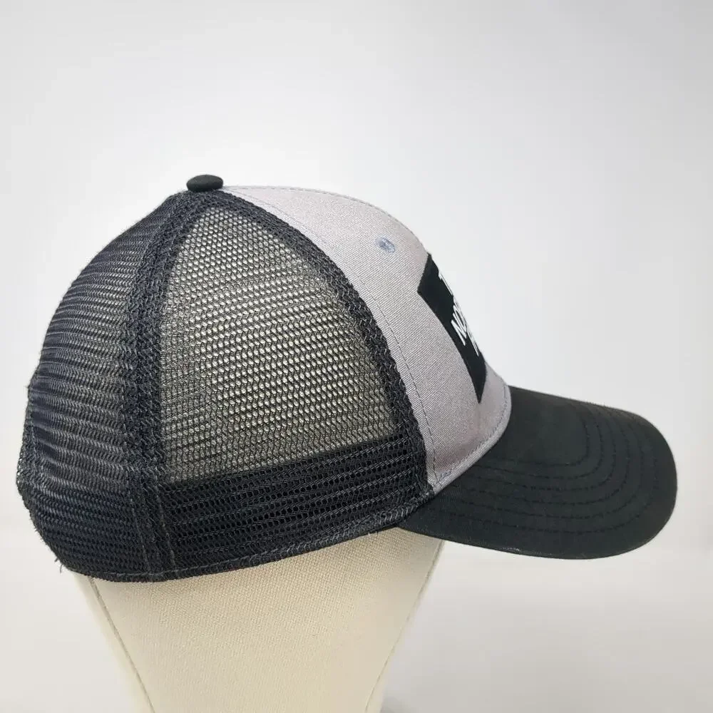 The North Face Trucker Hat Gray Black One Size Mesh Snapback Logo Patch Outdoor