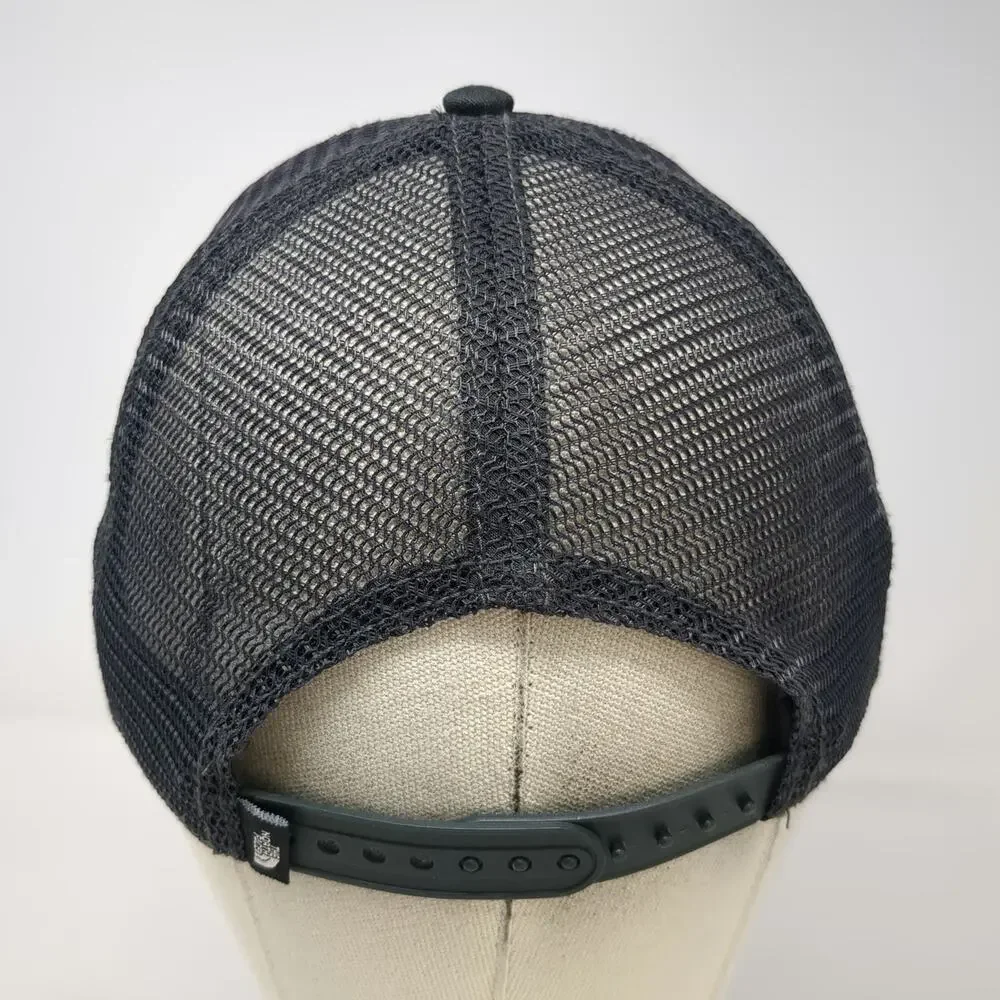 The North Face Trucker Hat Gray Black One Size Mesh Snapback Logo Patch Outdoor