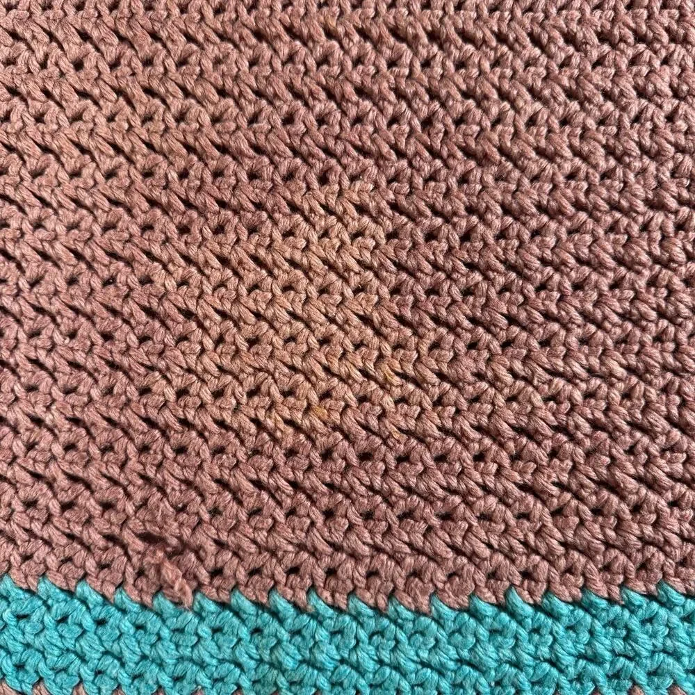 Handmade Crochet Striped Car Seat/Stroller/Pet Blanket 18.5 x 20.5  See NOTE