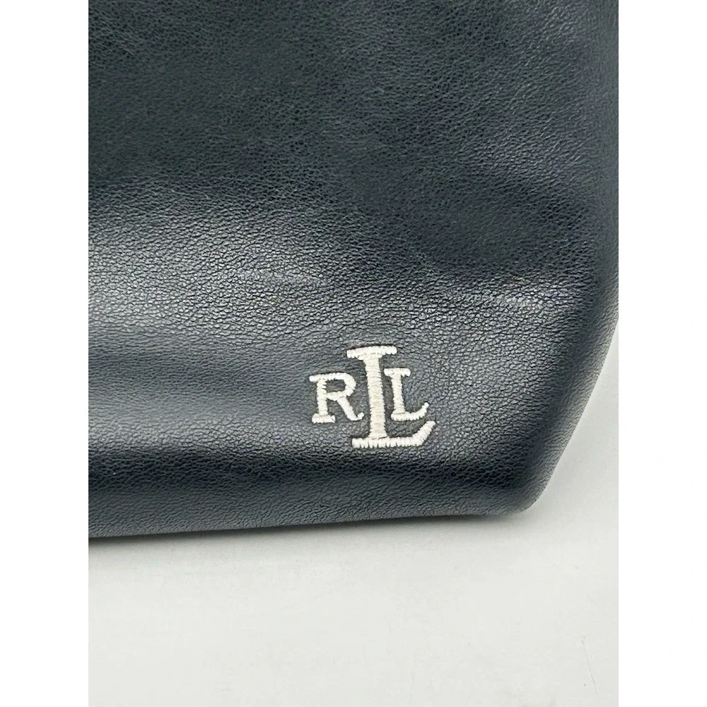 Lauren Ralph Lauren Medium Black Embroidered Hobo Bag
