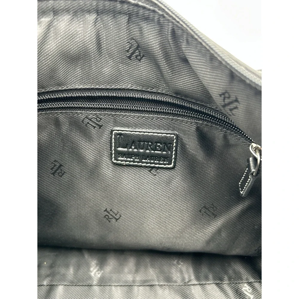 Lauren Ralph Lauren Medium Black Embroidered Hobo Bag