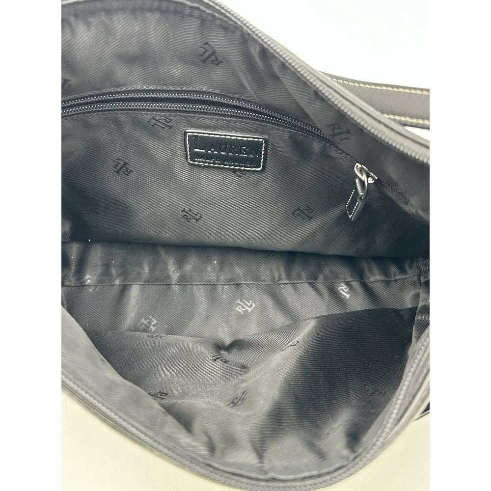 Lauren Ralph Lauren Medium Black Embroidered Hobo Bag