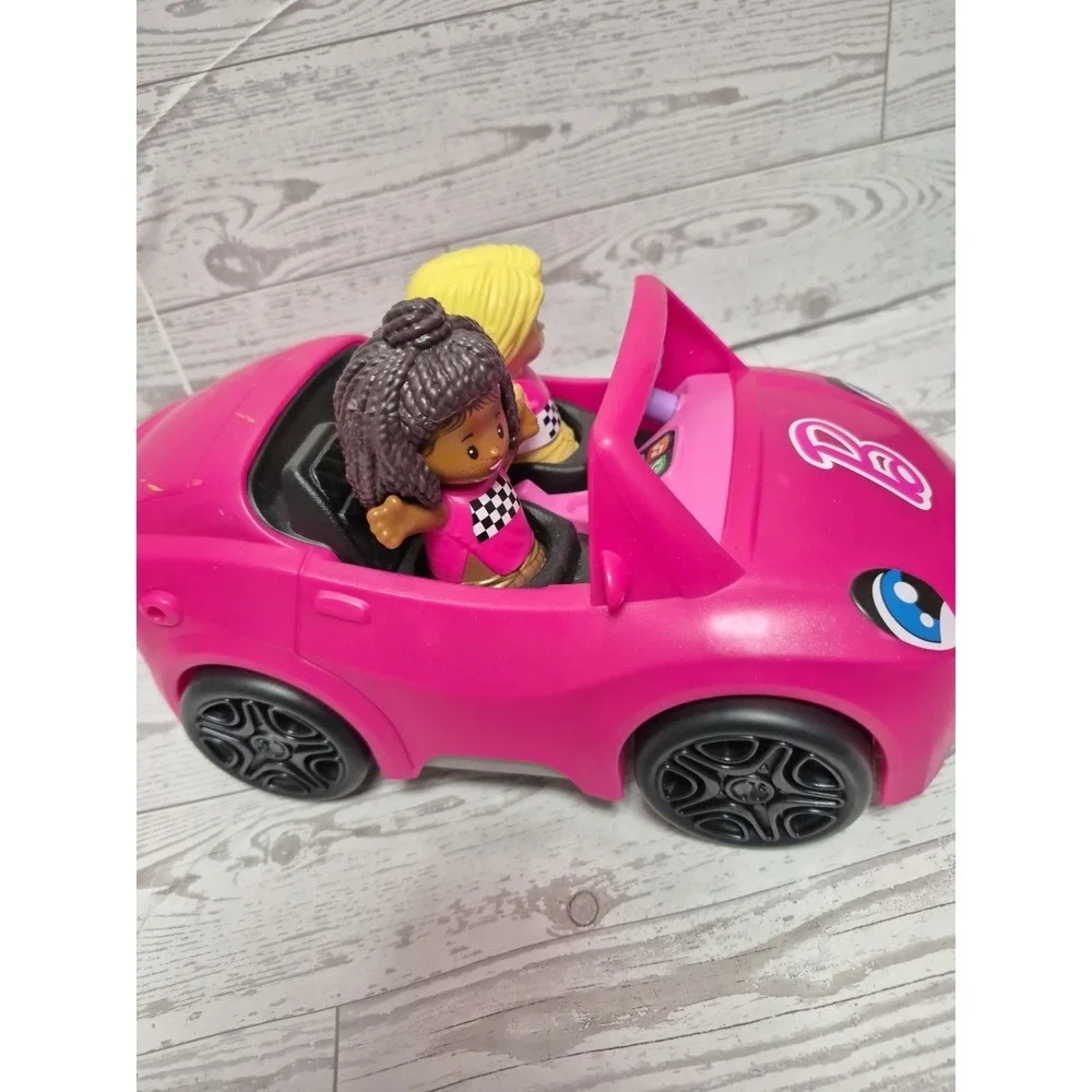 Fisher Price Little People Barbie & Friends Racing Convertible car w/2 figures