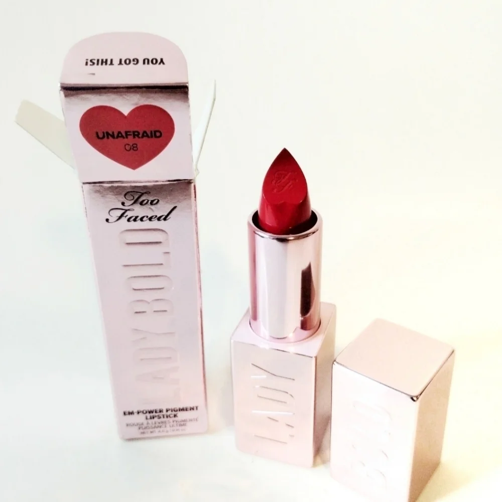 Too Faced LTD‎ LADY BOLD EM-POWER PIGMENT lipstick UNAFRAID 08 Red Sexy Romantic