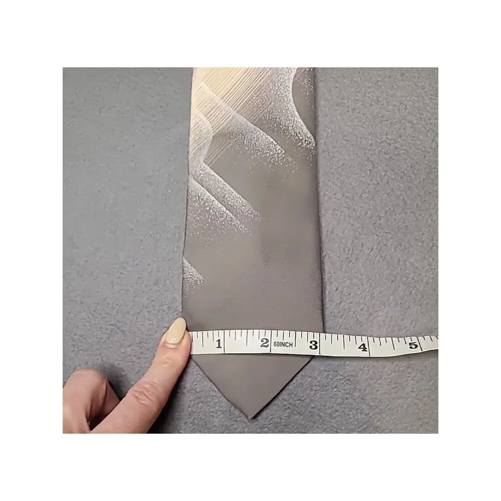 VTG Pauline Trigère Taupe Tie 70s Business Formal