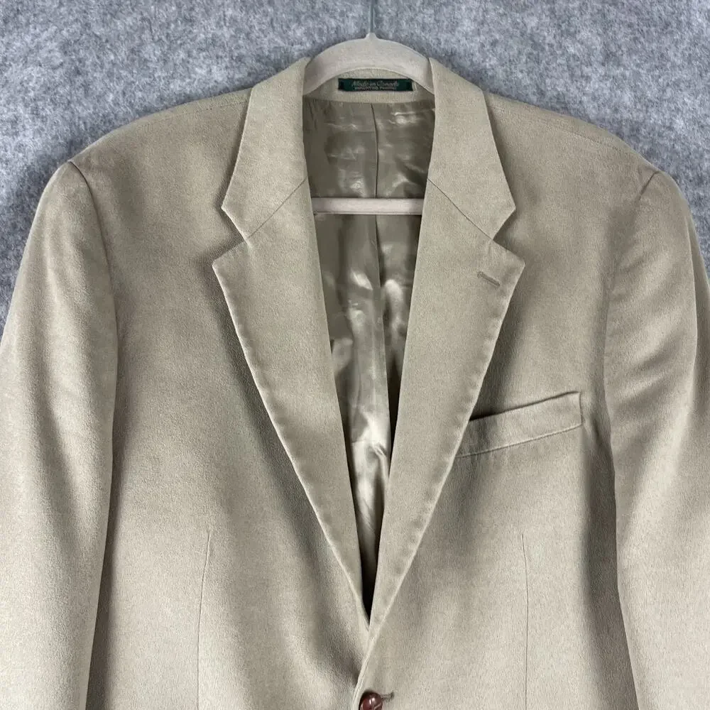 Vintage Ralph Ralph Lauren Faux Suede Blazer‎ Sport Coat Men 44R Beige 2 Button
