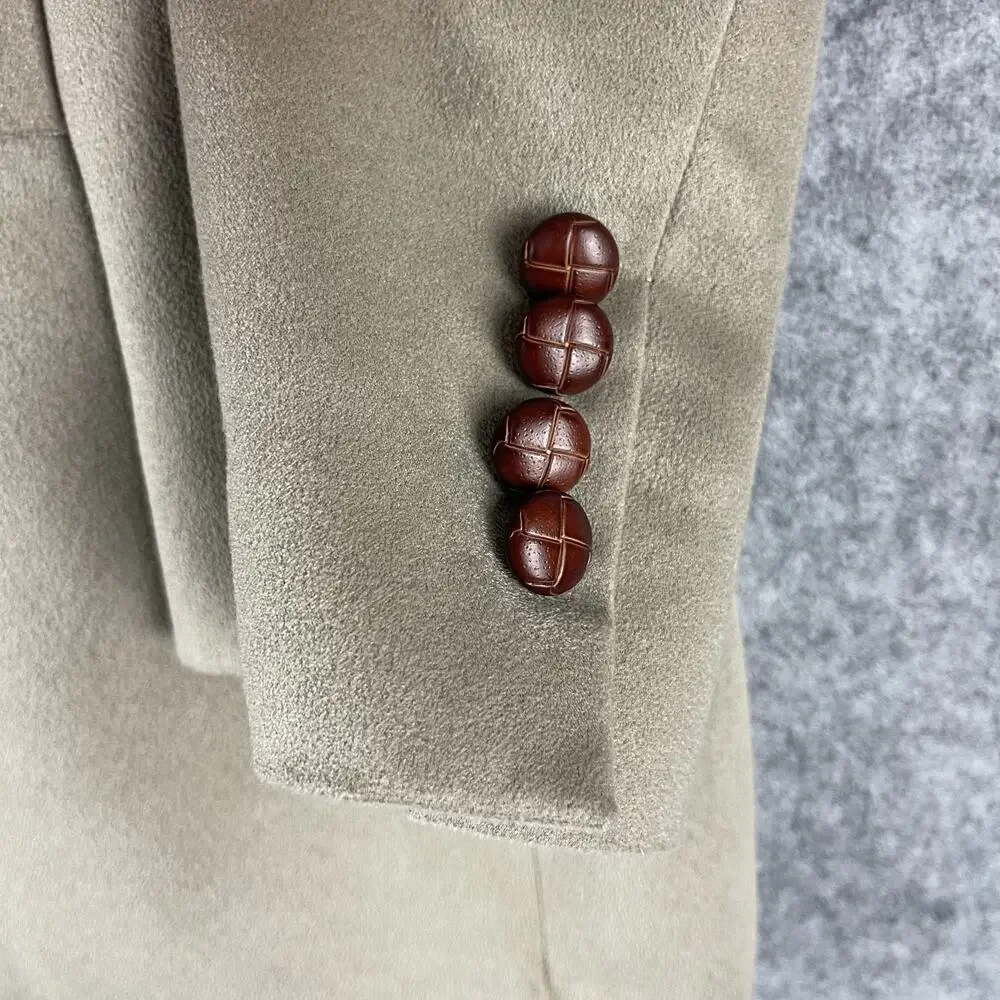 Vintage Ralph Ralph Lauren Faux Suede Blazer‎ Sport Coat Men 44R Beige 2 Button