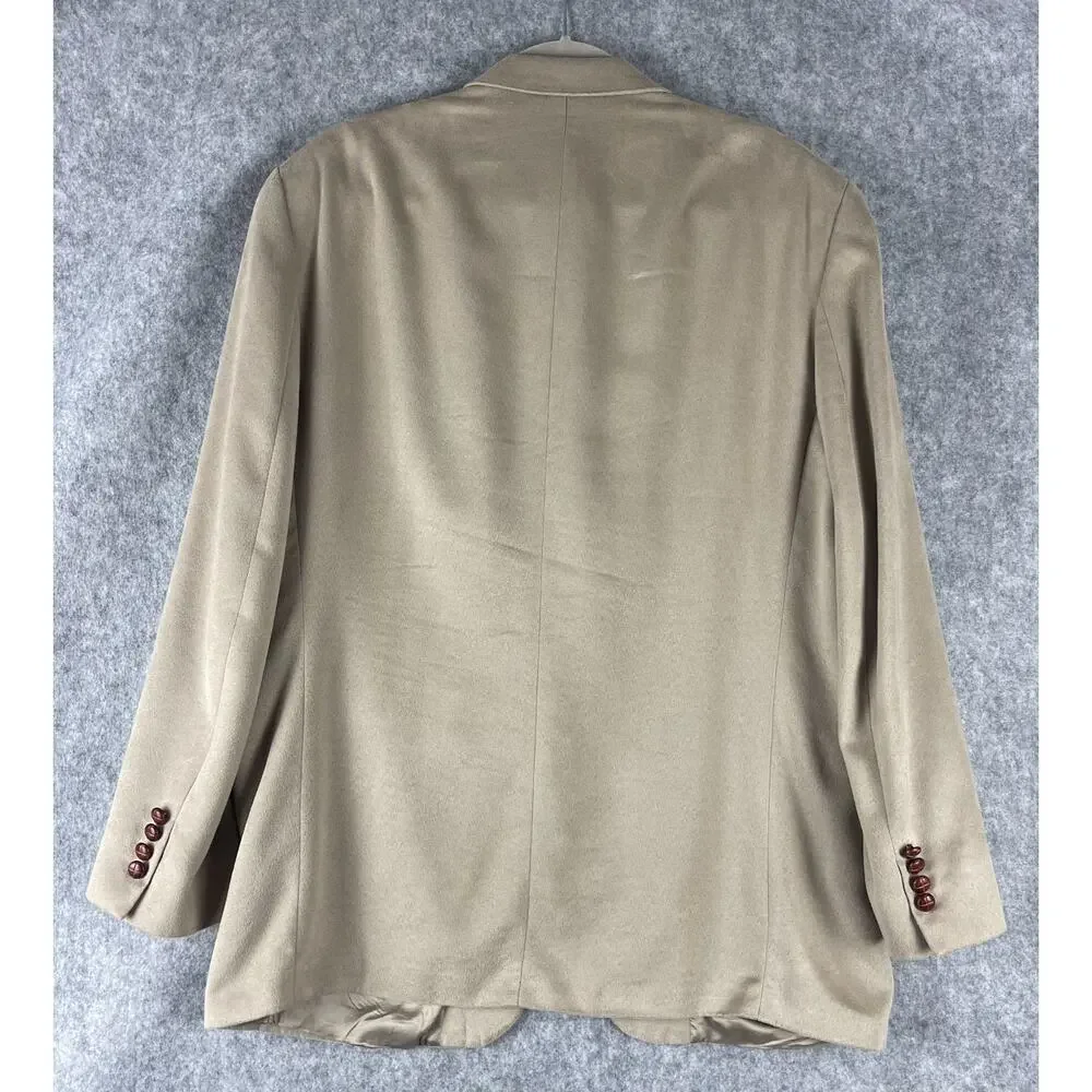 Vintage Ralph Ralph Lauren Faux Suede Blazer‎ Sport Coat Men 44R Beige 2 Button