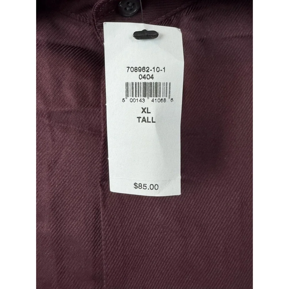 Banana Republic Dress Shirt Mens XLT Red Slim Fit Cotton Twill Long Sleeve Tall