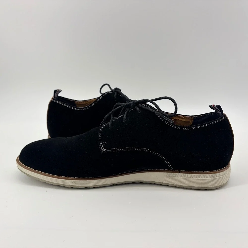 Original Penguin Troy Shoes Size 13 Black Suede Leather Derby Oxford Mens
