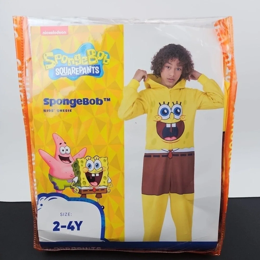 Spongebob Toddler Bodysuit With‎ Hood Halloween Costume Size 2-4Y New