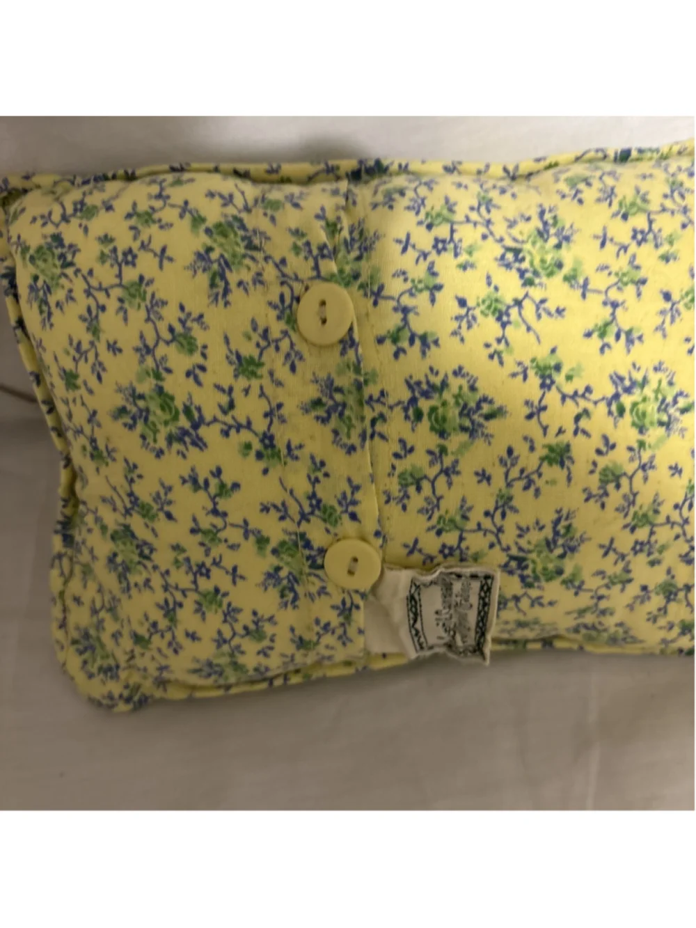 April Cornell Sweet Floral Green Plaid 12”x8” Pillow. Says “Girl Friend” On It.