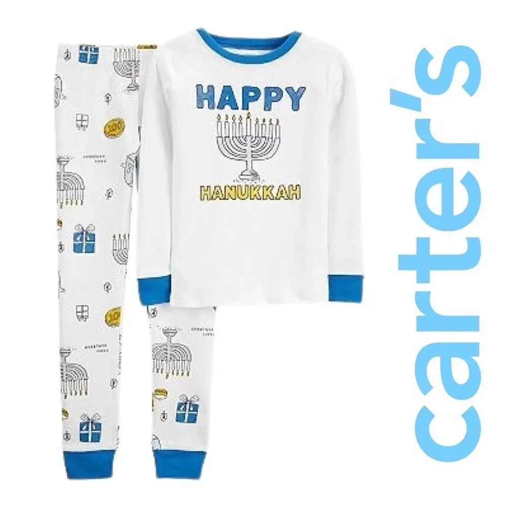 Carter's Hanukkah Top & Bottoms Pajama Set Boys Size 4T NWT