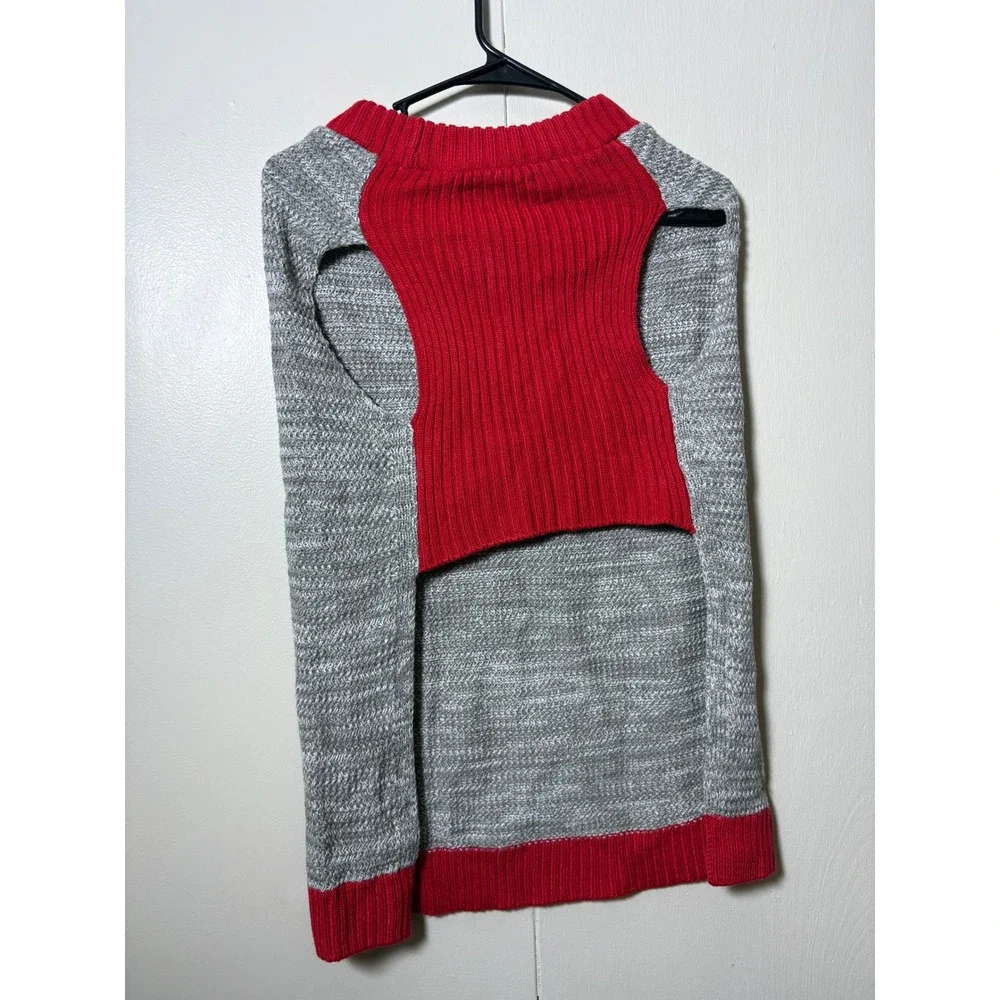 Hearth & Hand with Magnolia Dog Sweater XL Grey Red Marled Knit Pet Clothes