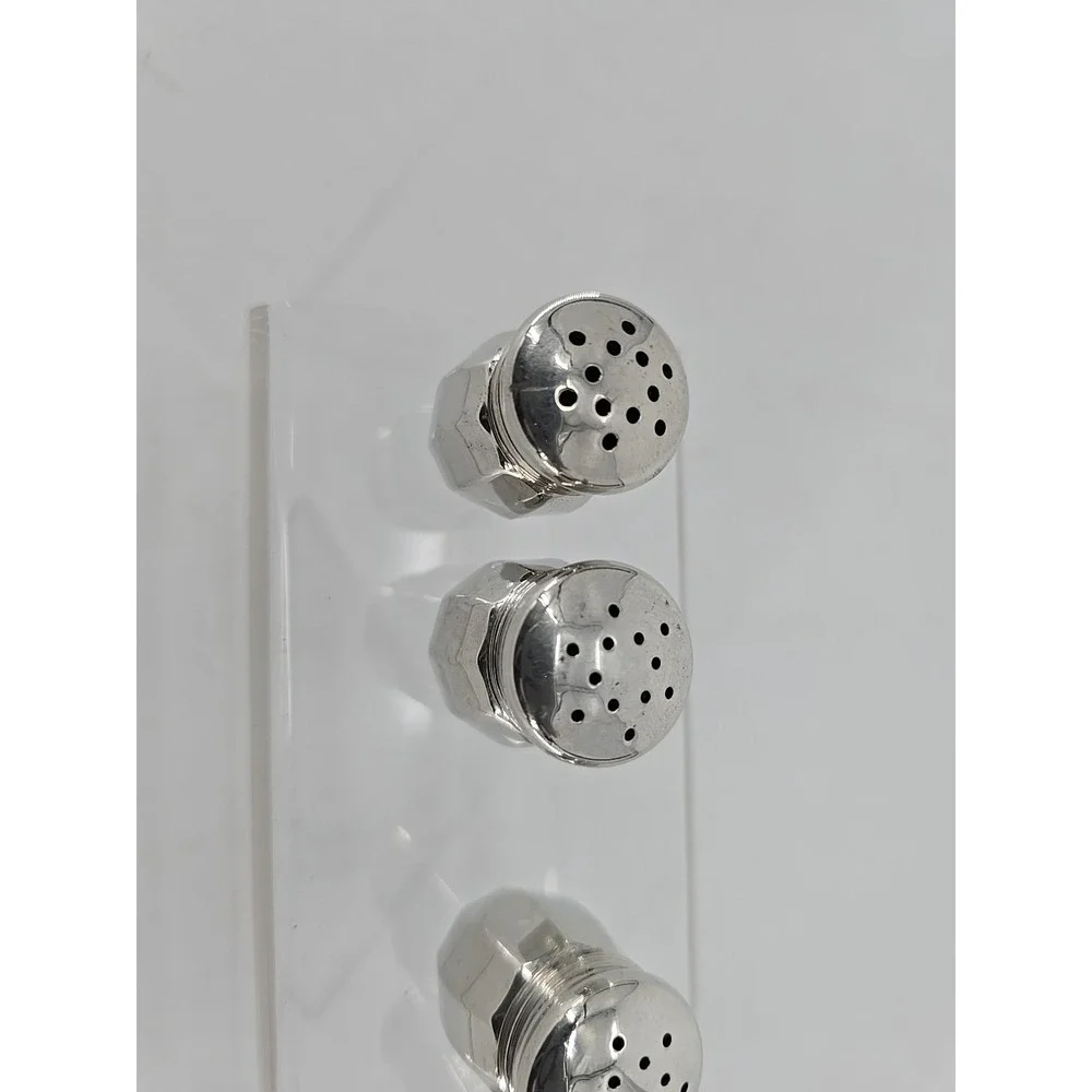 4 Lot Set of Vtg Empire Pewter Salt & Pepper Mini‎ Salt / Pepper Shakers