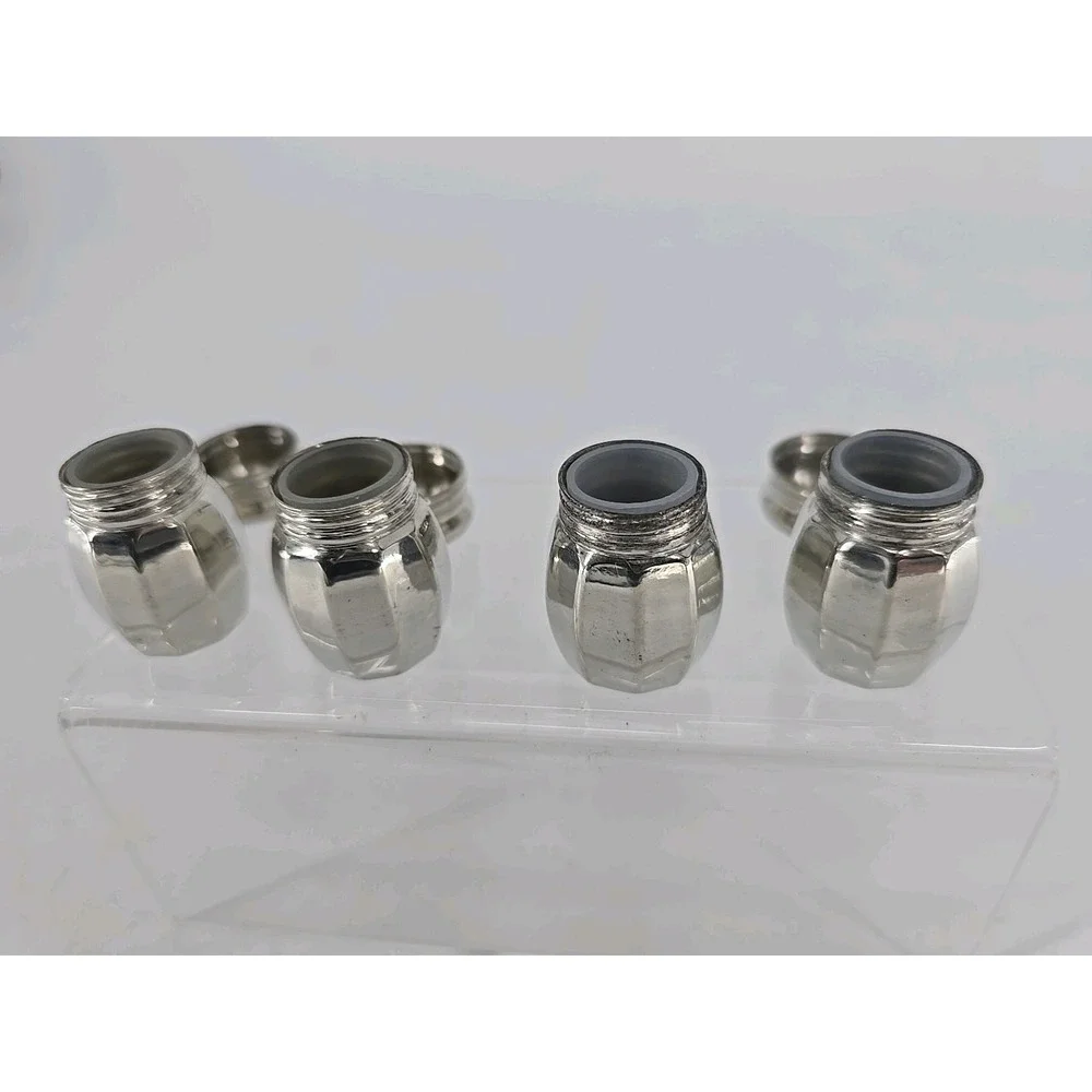 4 Lot Set of Vtg Empire Pewter Salt & Pepper Mini‎ Salt / Pepper Shakers
