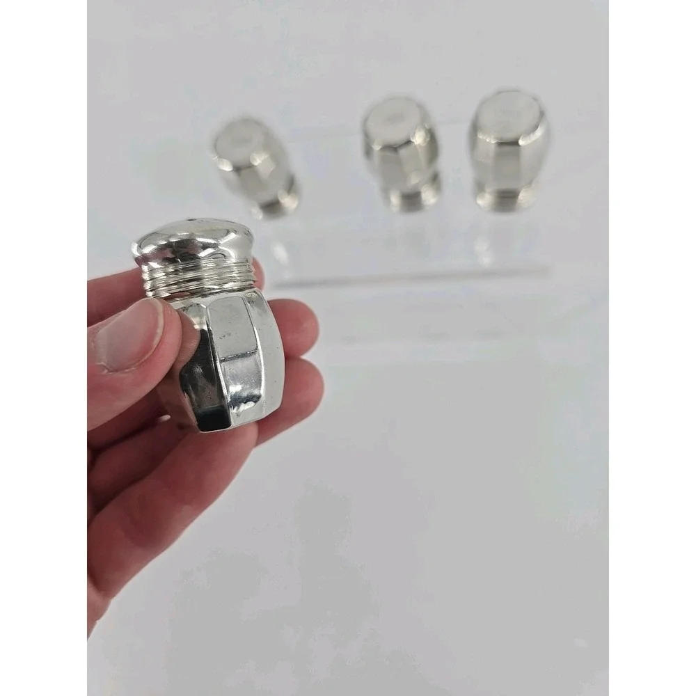 4 Lot Set of Vtg Empire Pewter Salt & Pepper Mini‎ Salt / Pepper Shakers