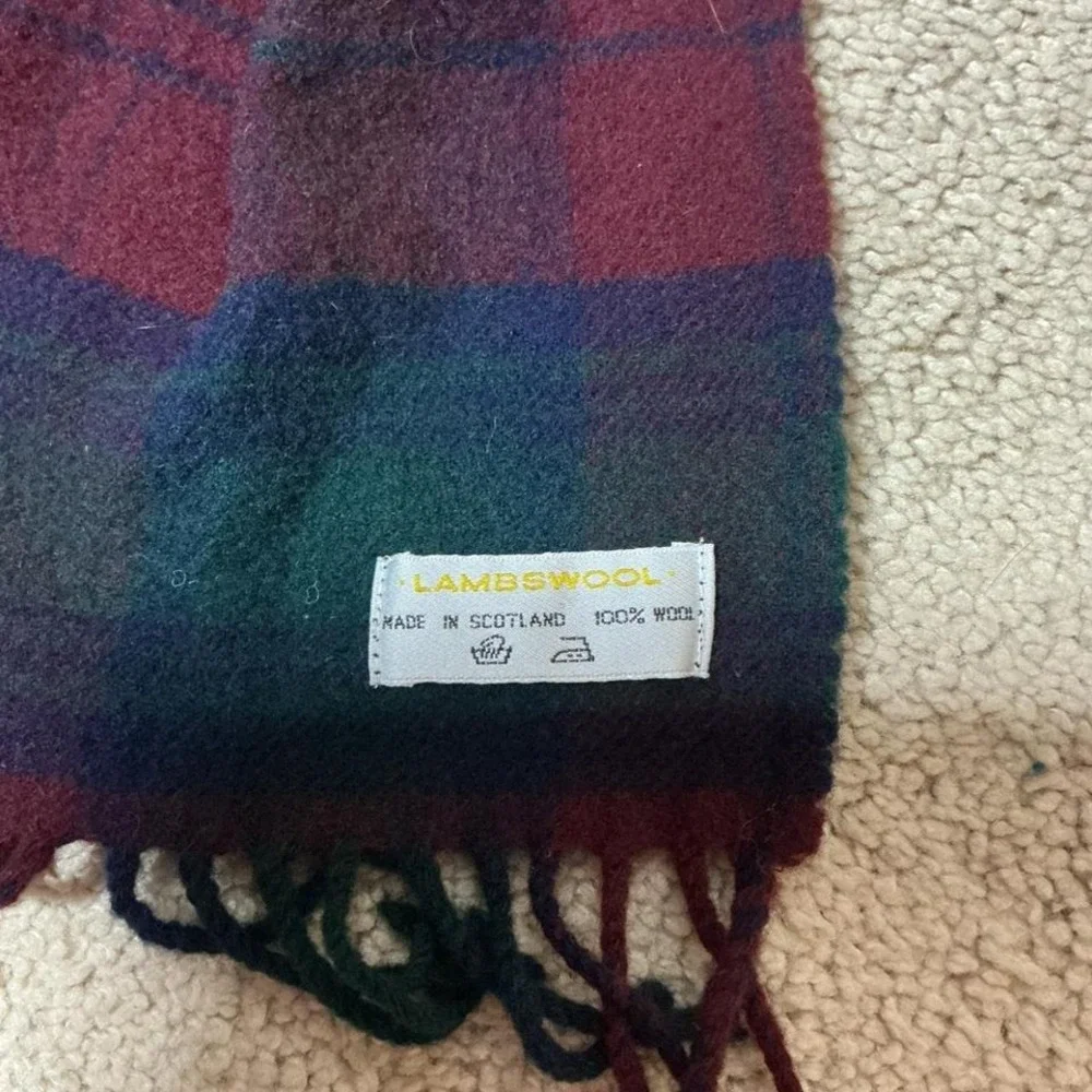 Harvard‎ Tartan Plaid Lambswool Scarf Embroidered Initials Made in Scotland