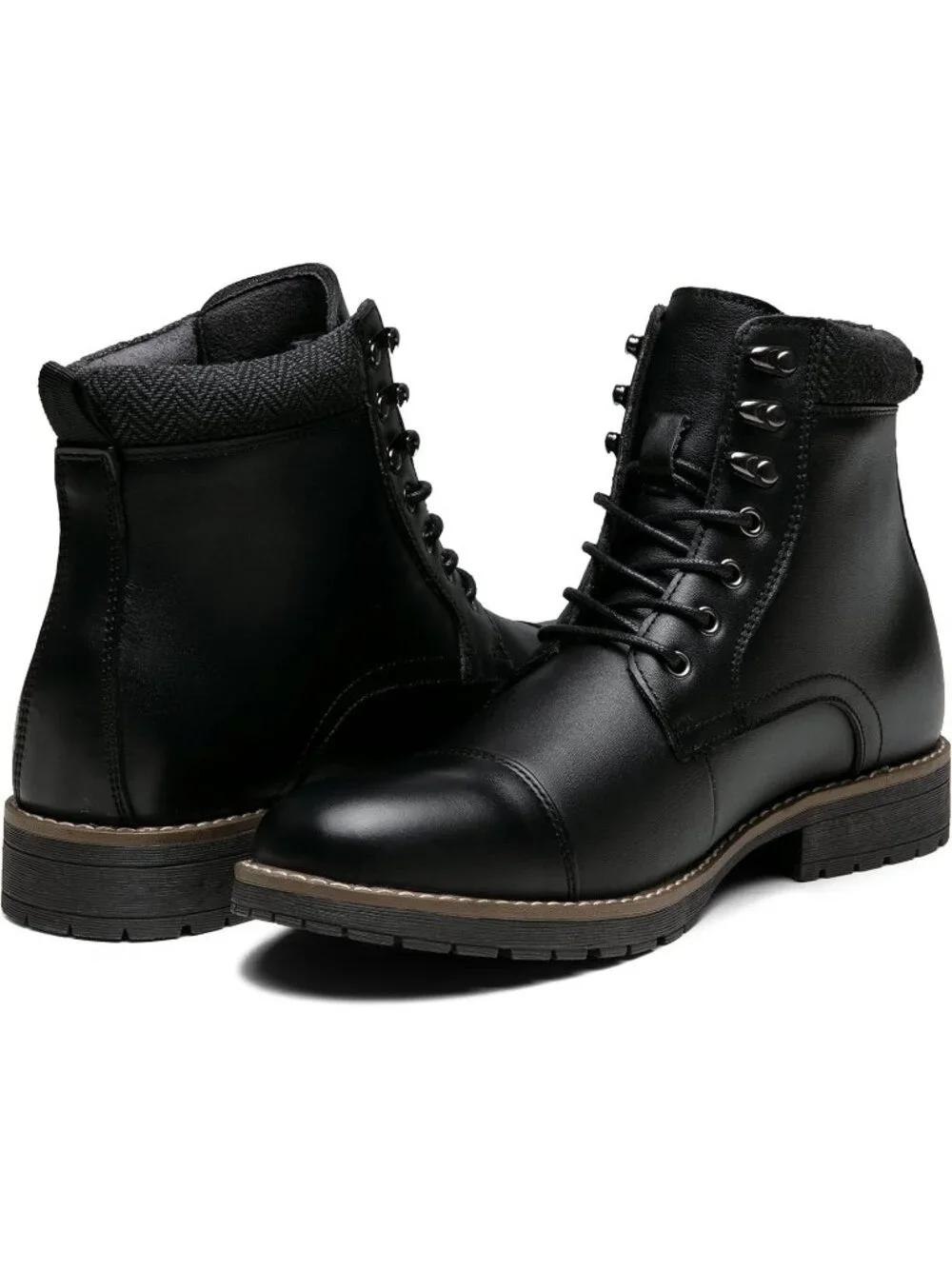 Men's Black Boot Motorcycle Casual Boots for Men Zipper Fashion Chukka Boot