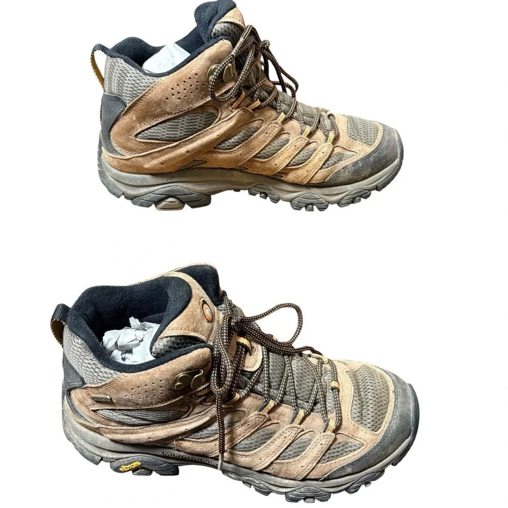 Merrell Moab 3 Mid Hiking Boots Mens 10.5 Brown Suede Vibram J035839