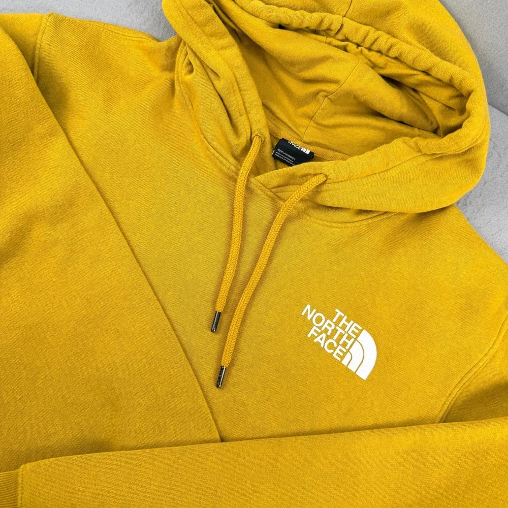 The North Face Mens Mustard Yellow Box‎ Logo Pullover Hoodie XL A7UNS F22