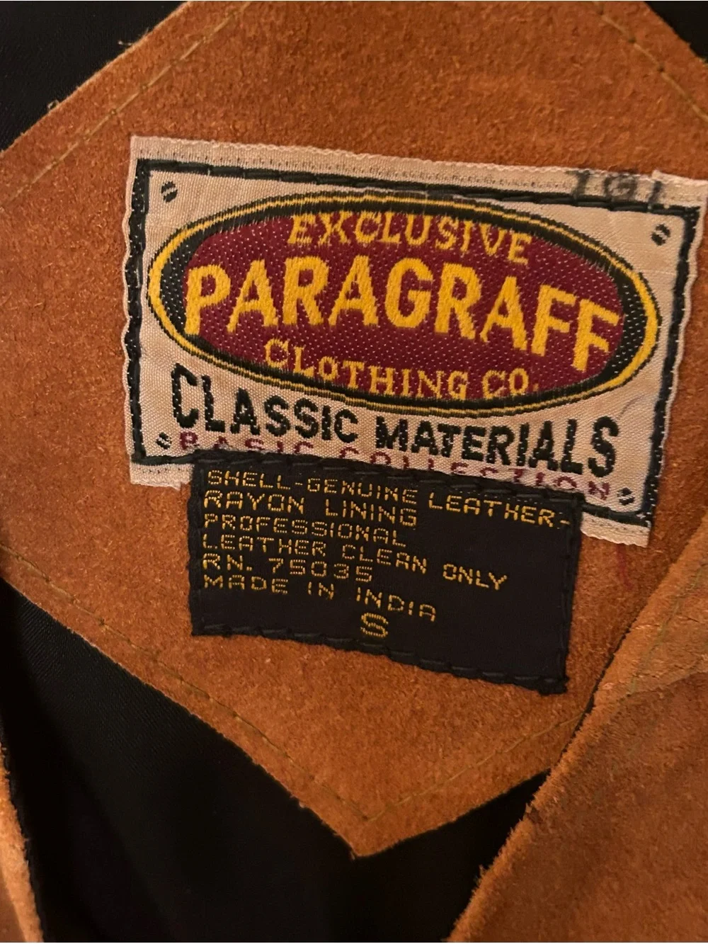 Vintage Paragraff Clothing Co, Men’s Leather Vest. Small