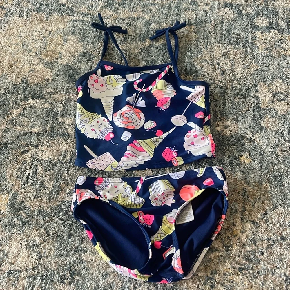 Gap Kids 2 Piece Ice Cream Tankini Swim Set ~ Girl’s Small‎ (6-7)