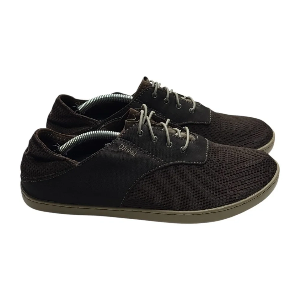 OluKai Nohea Moku Comfort Sneakers Men’s Size 8 10283-6363 Brown Slip On