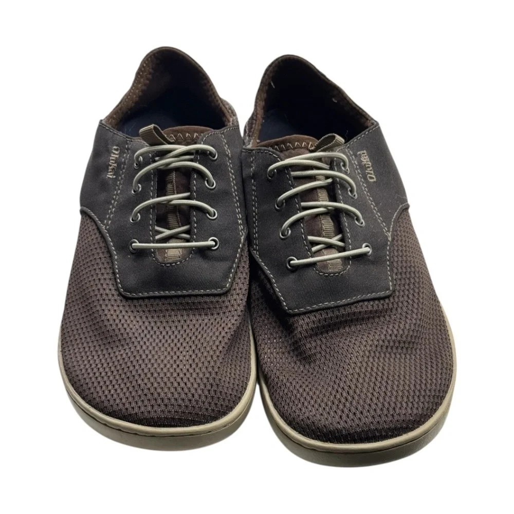 OluKai Nohea Moku Comfort Sneakers Men’s Size 8 10283-6363 Brown Slip On