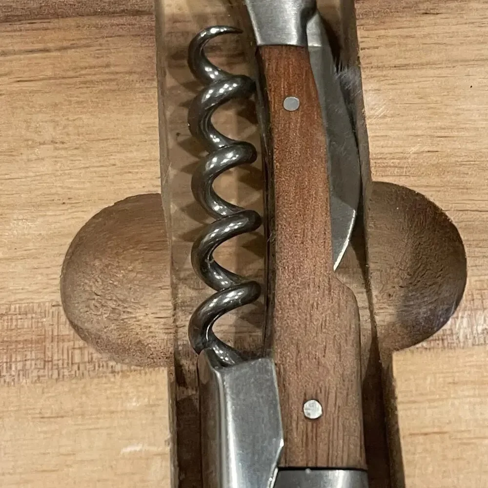 Brandani acacia cheese knives and corkscrew