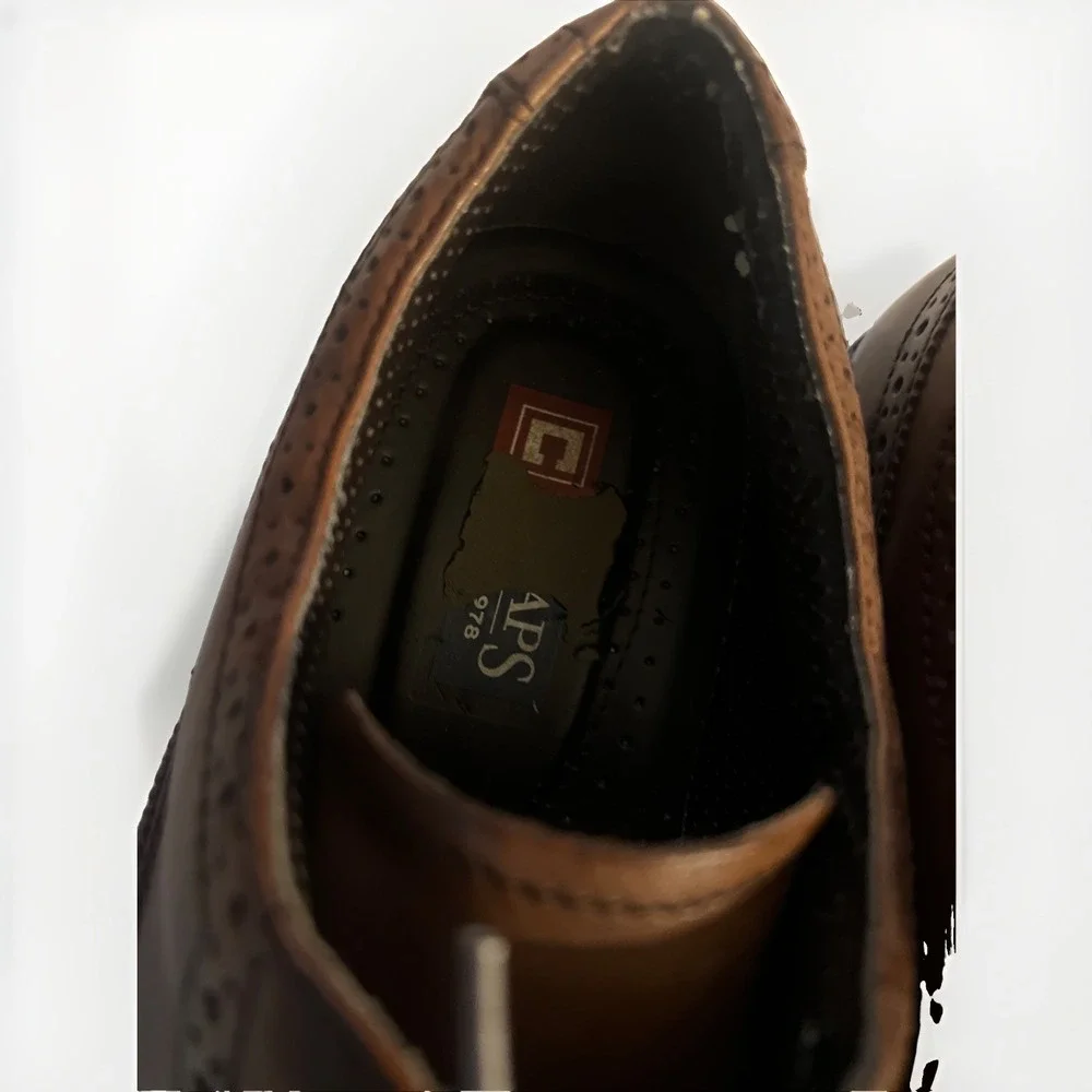 Chaps Men's Brown Leather Wingtips Oxford Size 12