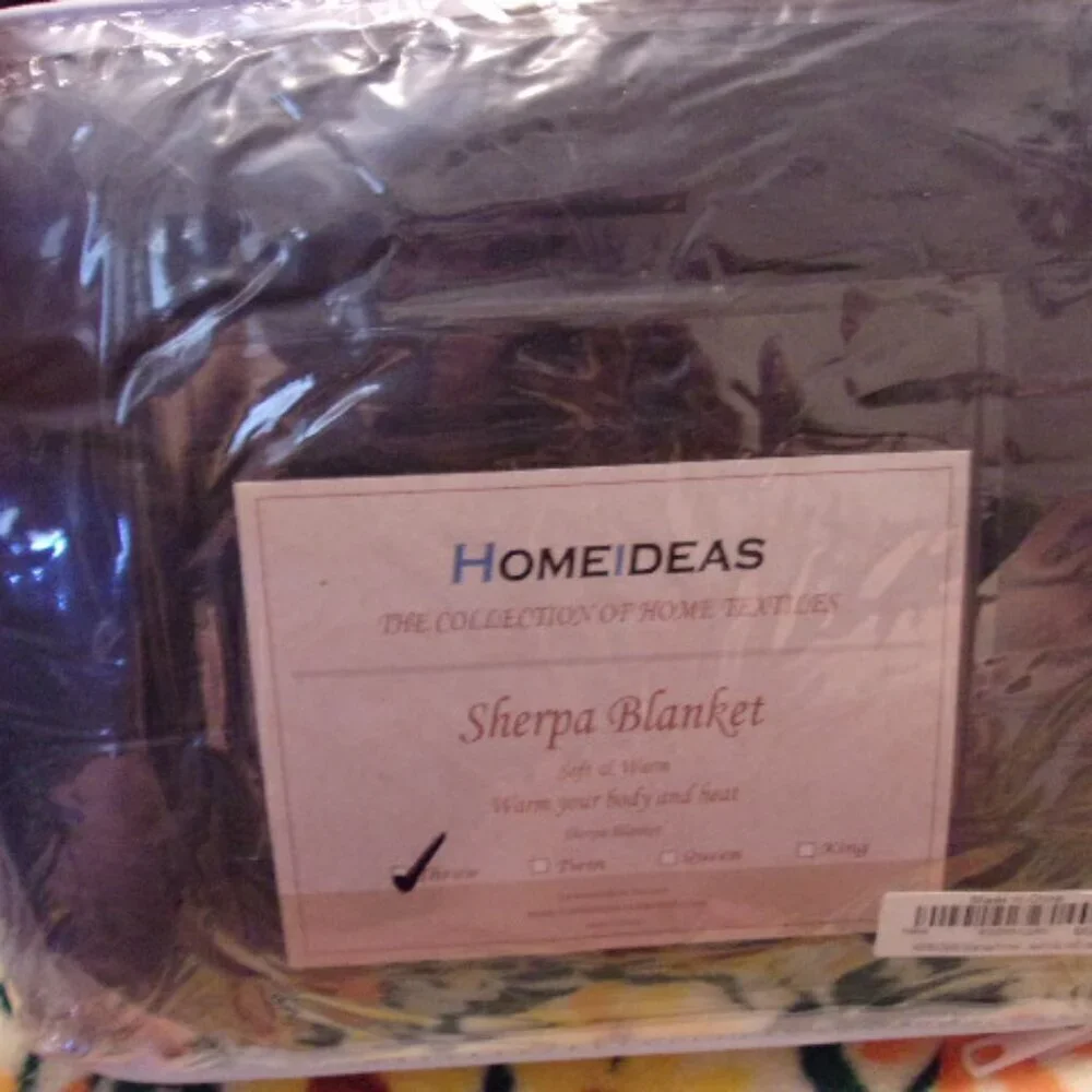 HOMEIDEAS Fleece Sherpa Blanket for Couch(Navy, Throw), Thick Warm Velvety New