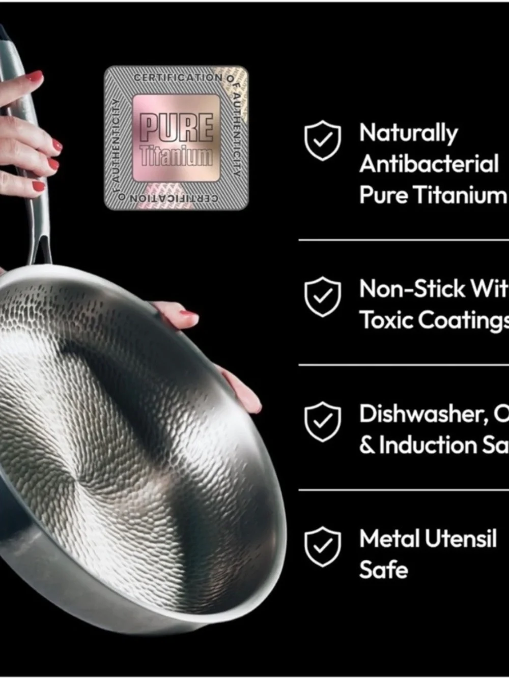 Plateful Titanium Frying Pan with Glass Lid - Silver