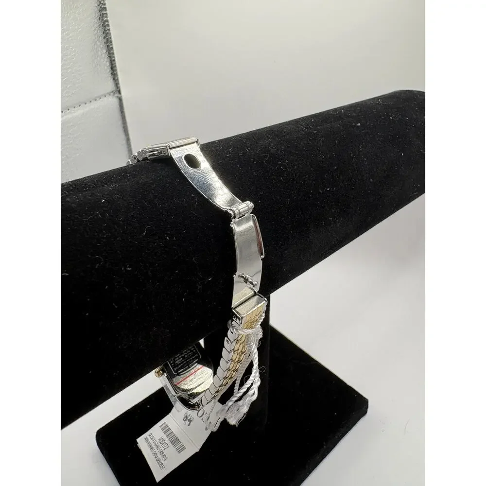 Coach New York Cadie Women Watch Two-Tone Bracelet Slim Rectangular As Is Silver