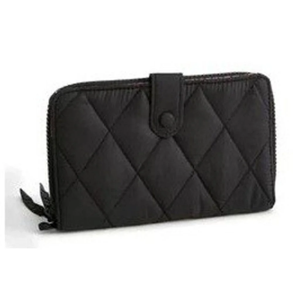 Vera Bradley Large Wallet Featherweight Black NWT Quilted Moonless Night 20089