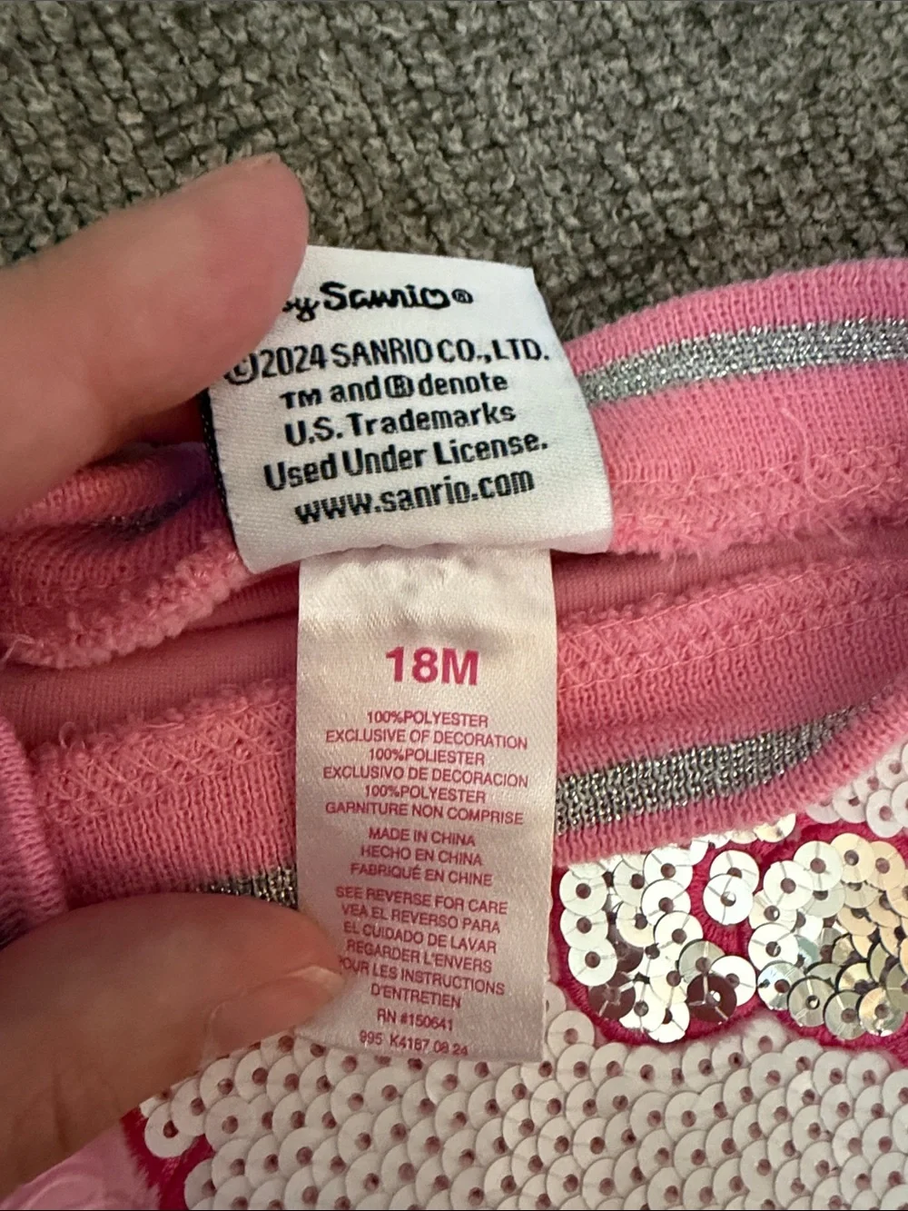 Hello Kitty Pink Velour Two-Piece Super Soft Set with Ruffle Shoulders