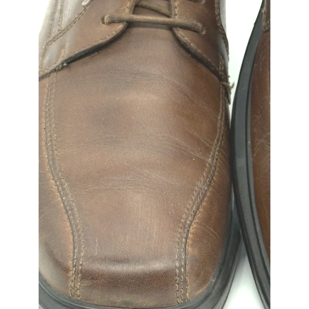 ECCO Mens 10 Casual Dress Shoes‎ Brown Leather Oxford Lace Up Comfort Classic