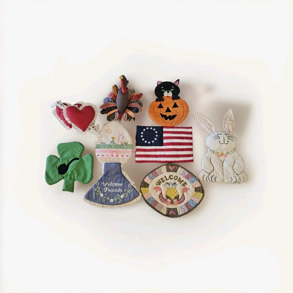 Vintage Whisk Broom Covers Holiday Calendar Handmade Kitchen Decor 9