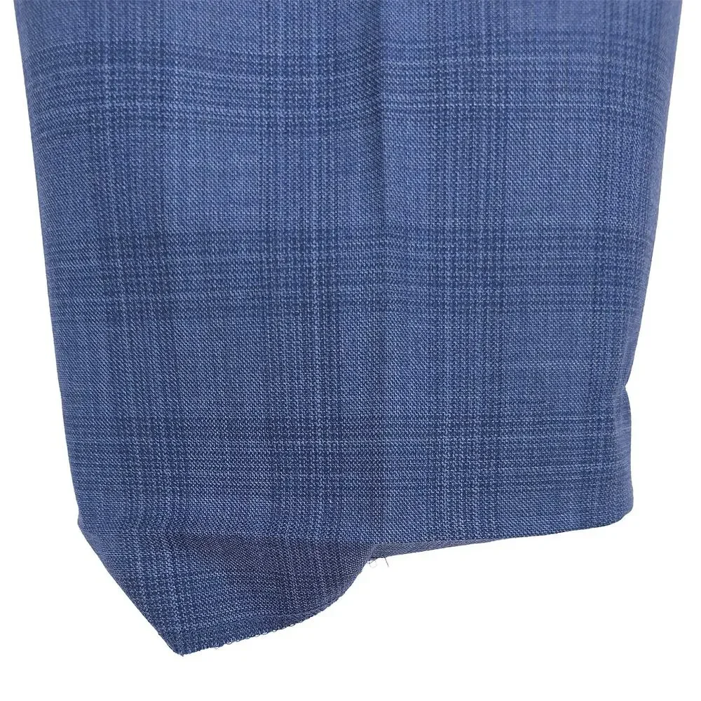Michael Kors Mens Classic Fit 2 Piece Suit 42R 38x30 Blue Plaid Stretch Wool NWT