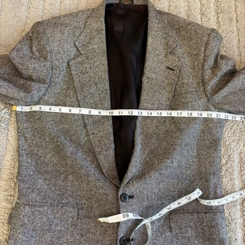 Vtg Robert Stock Blazer Jacket Mens 41R Gray Notch Lapel Single Breasted Formal‎