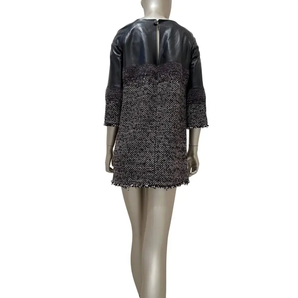 CHANEL tweed leather