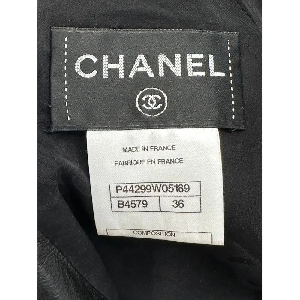 CHANEL tweed leather