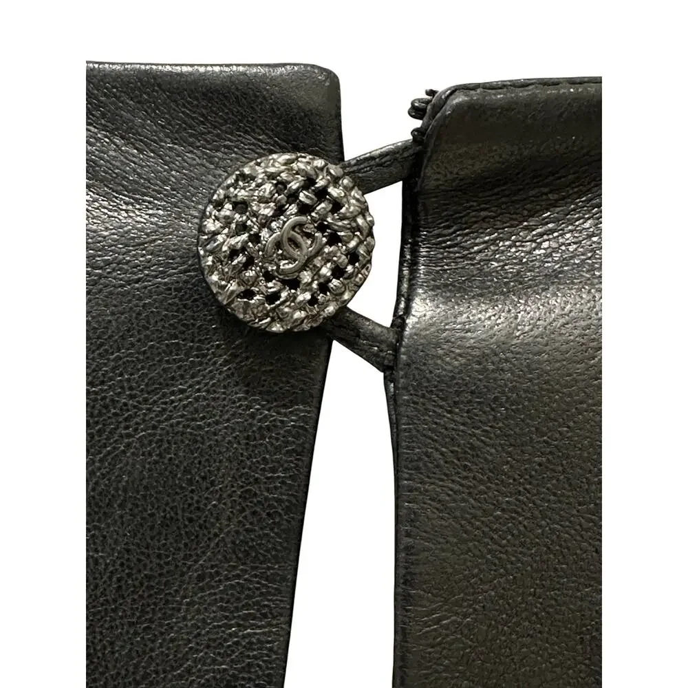 CHANEL tweed leather