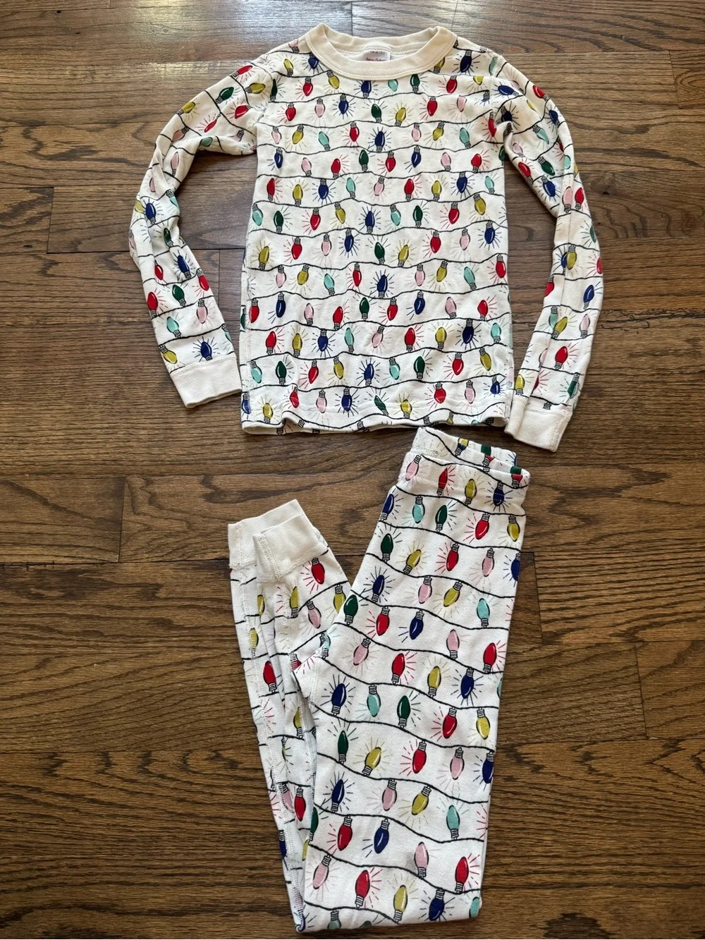 Hanna Andersson Organic Cotton Christmas Lights Pajama Set Size 8 (130 cm)