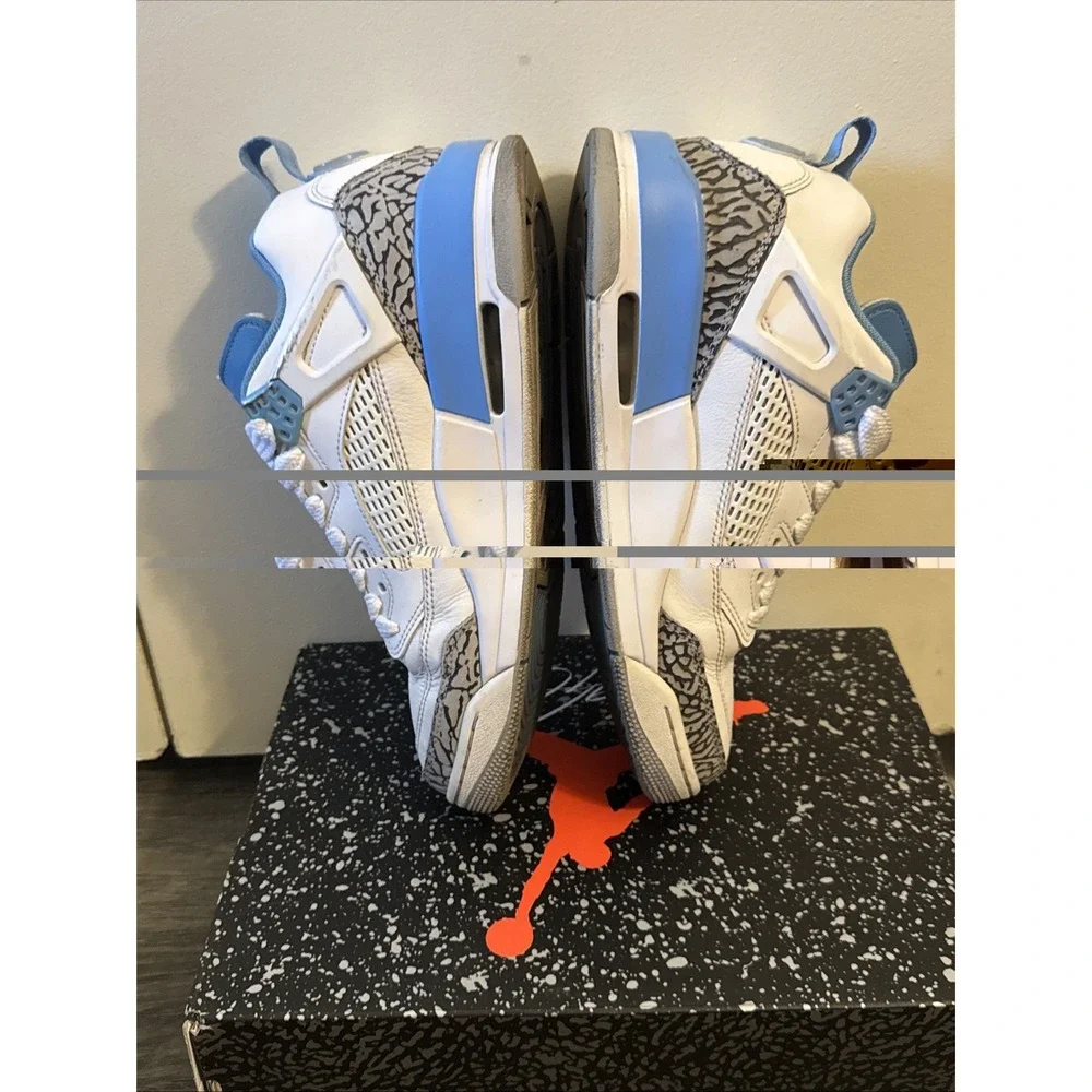 Air Jordan Spizike Low UNC Sneakers Men's Size 8 White And Blue Shoes