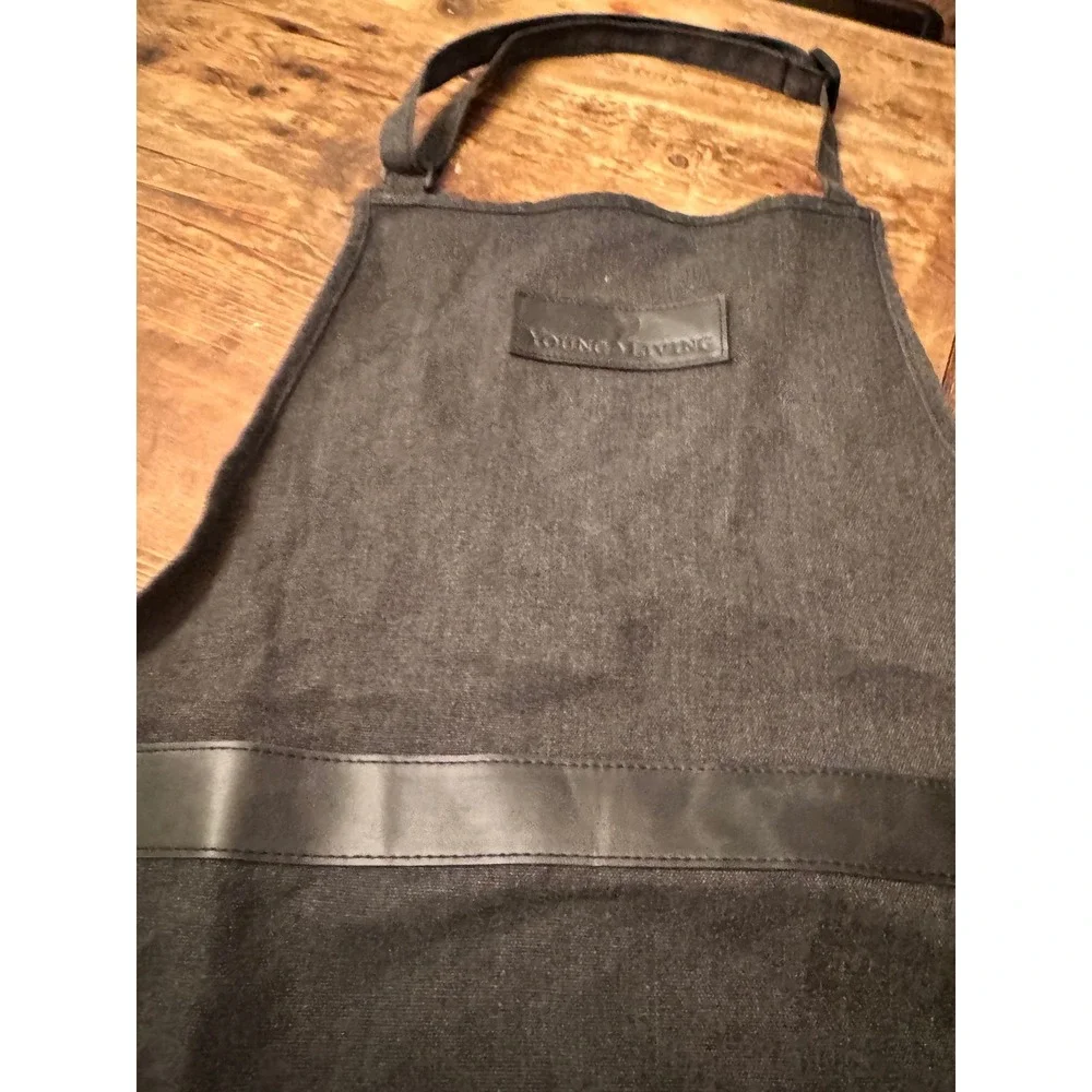 Young Living Raindrop Technique Charcoal Denim Apron Essential Oil Utility Grey