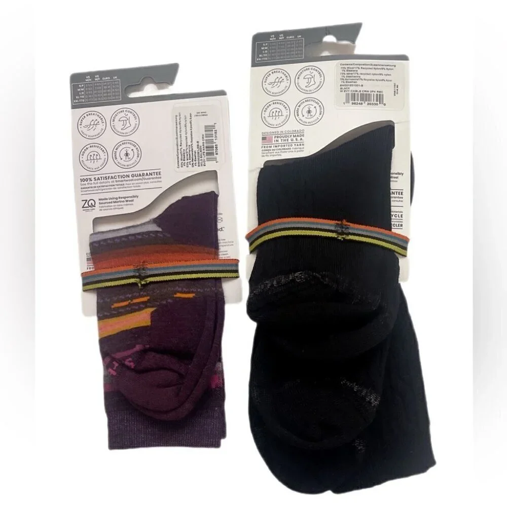 NWT 2 x Smartwool Everyday Merino Comfort Mesh Zones Unisex Crew Height Socks S