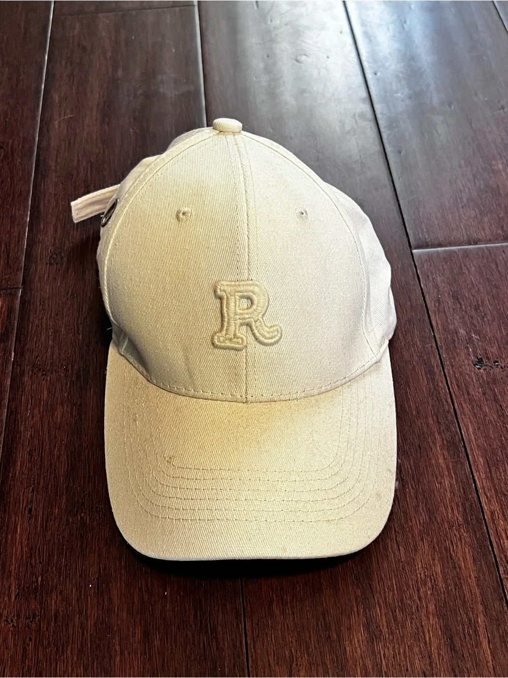 Amazon Beige 'R' Embroidered Baseball Cap
