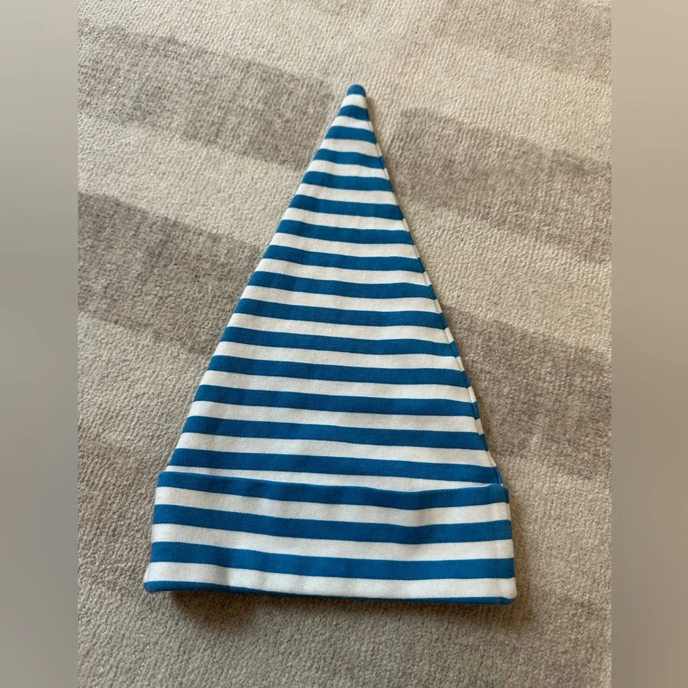 Kate Quinn Blue and White Striped Gnome Hat (Size 12-18 Months)