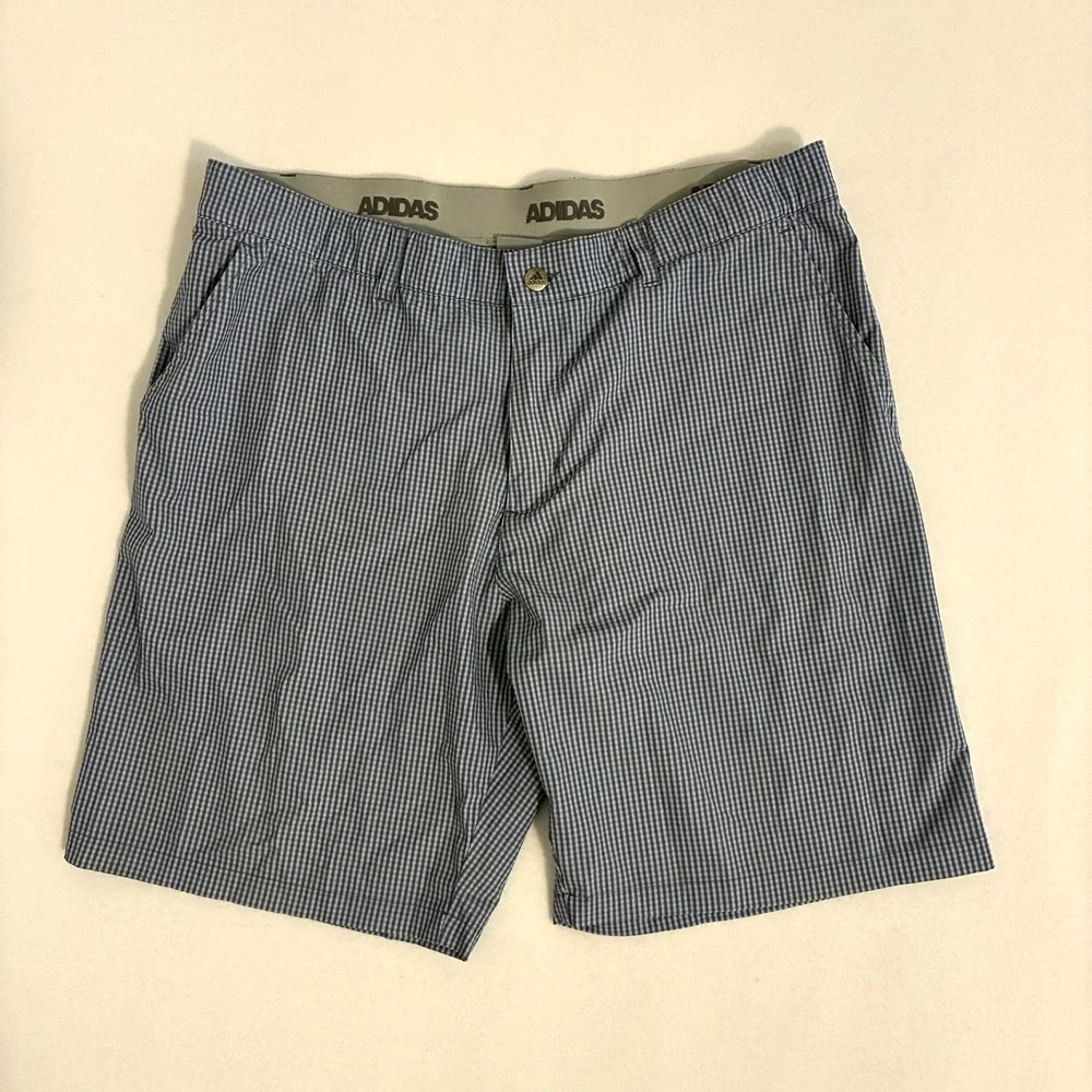 Adidas Ultimate365 Golf Shorts Mens Size 38 Comfort Waist Check Logo Performance